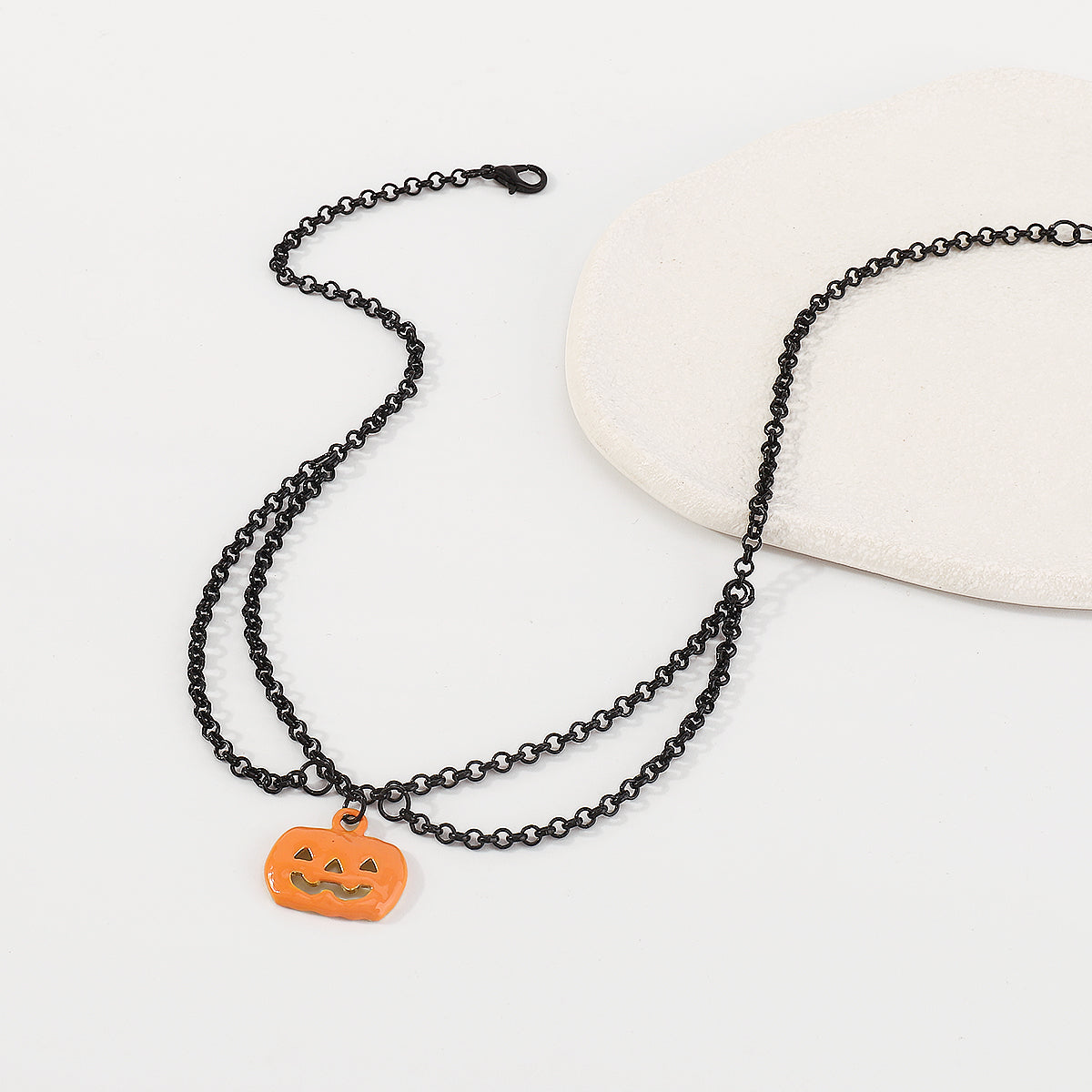 Halloween Nightmare Pumpkin Pendant Necklace medyjewelry