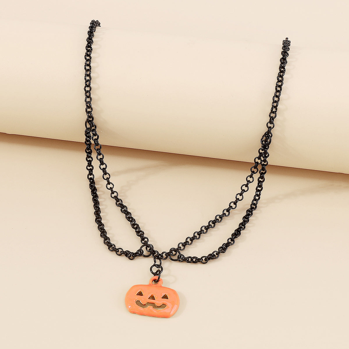 Halloween Nightmare Pumpkin Pendant Necklace medyjewelry