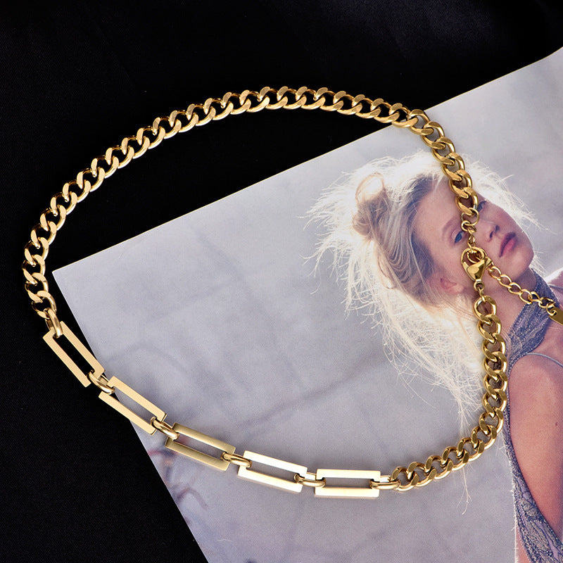 Gold Choker Chain Necklace medyjewelry