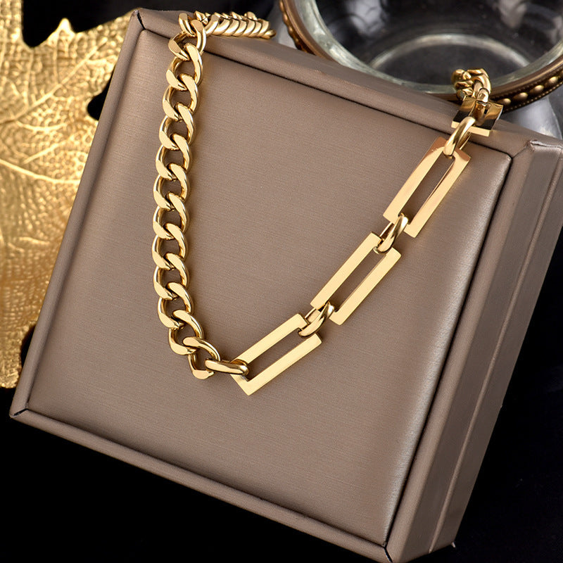 Gold Choker Chain Necklace medyjewelry