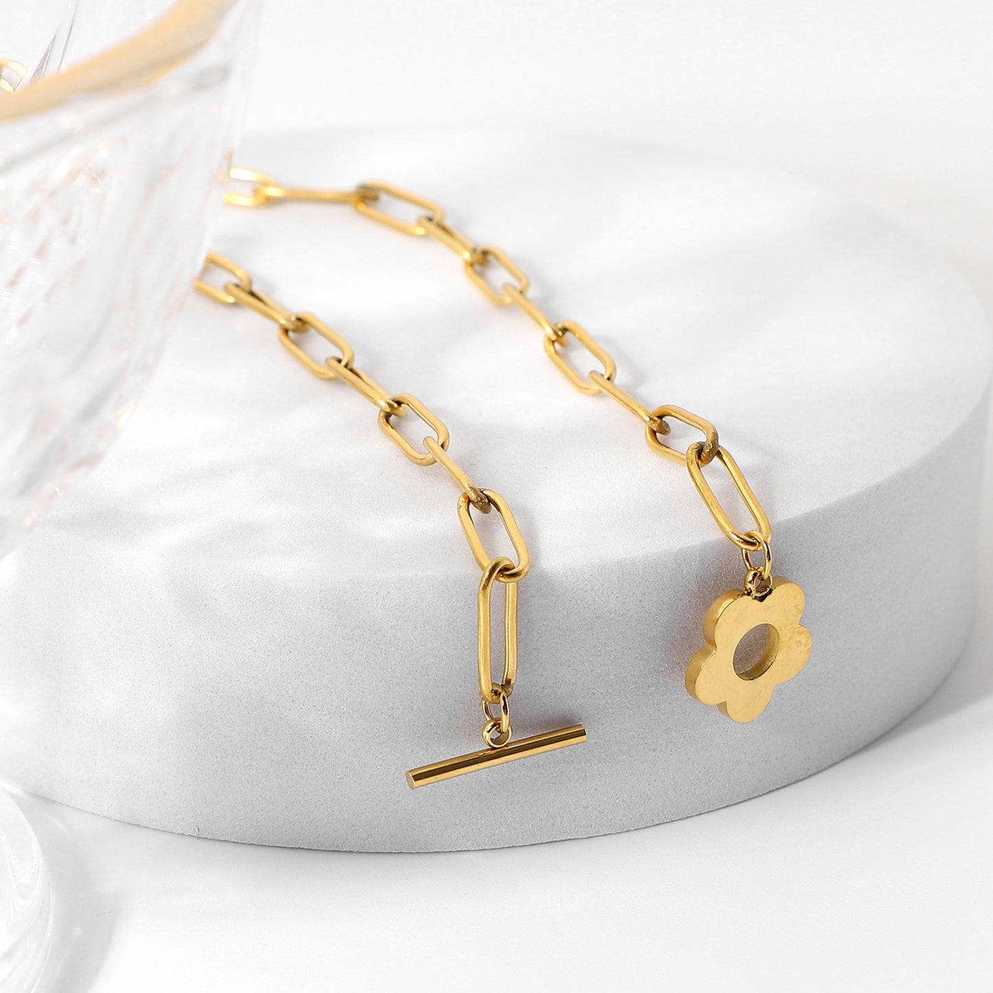 Cute Flower OT Stick Buckle Pendant Necklace medyjewelry