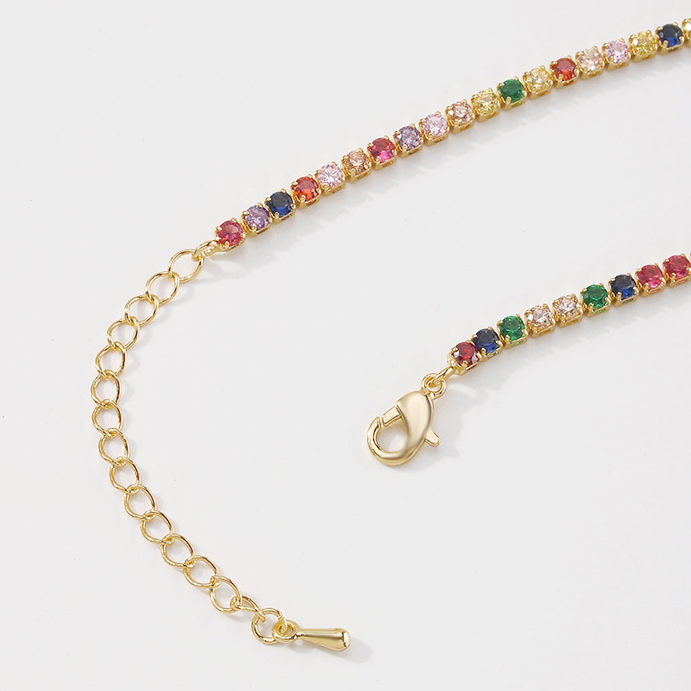 18K Gold Plated Stainless Steel Tennis Necklace medyjewelry