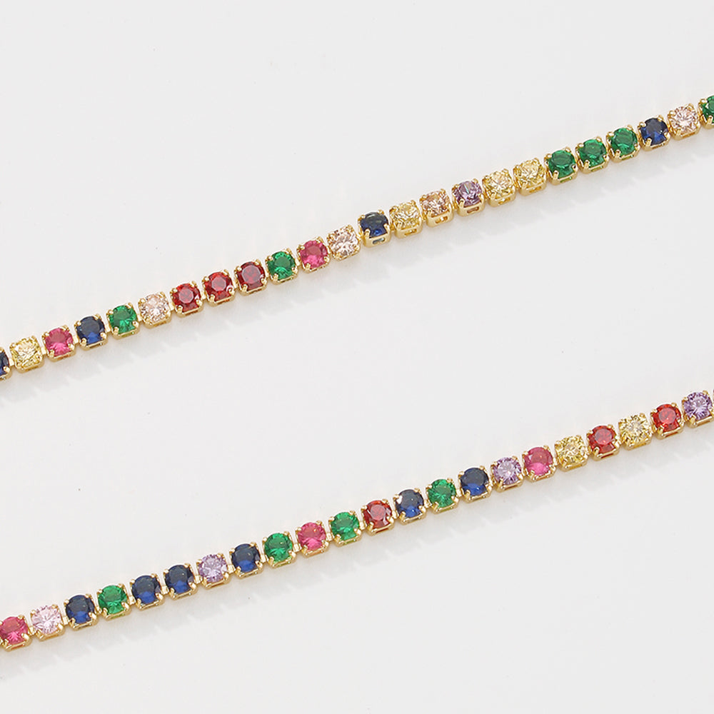 18K Gold Plated Stainless Steel Tennis Necklace medyjewelry