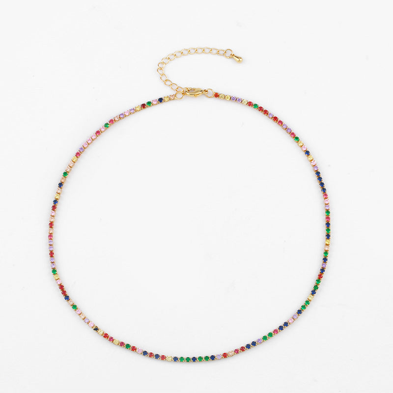18K Gold Plated Stainless Steel Tennis Necklace medyjewelry