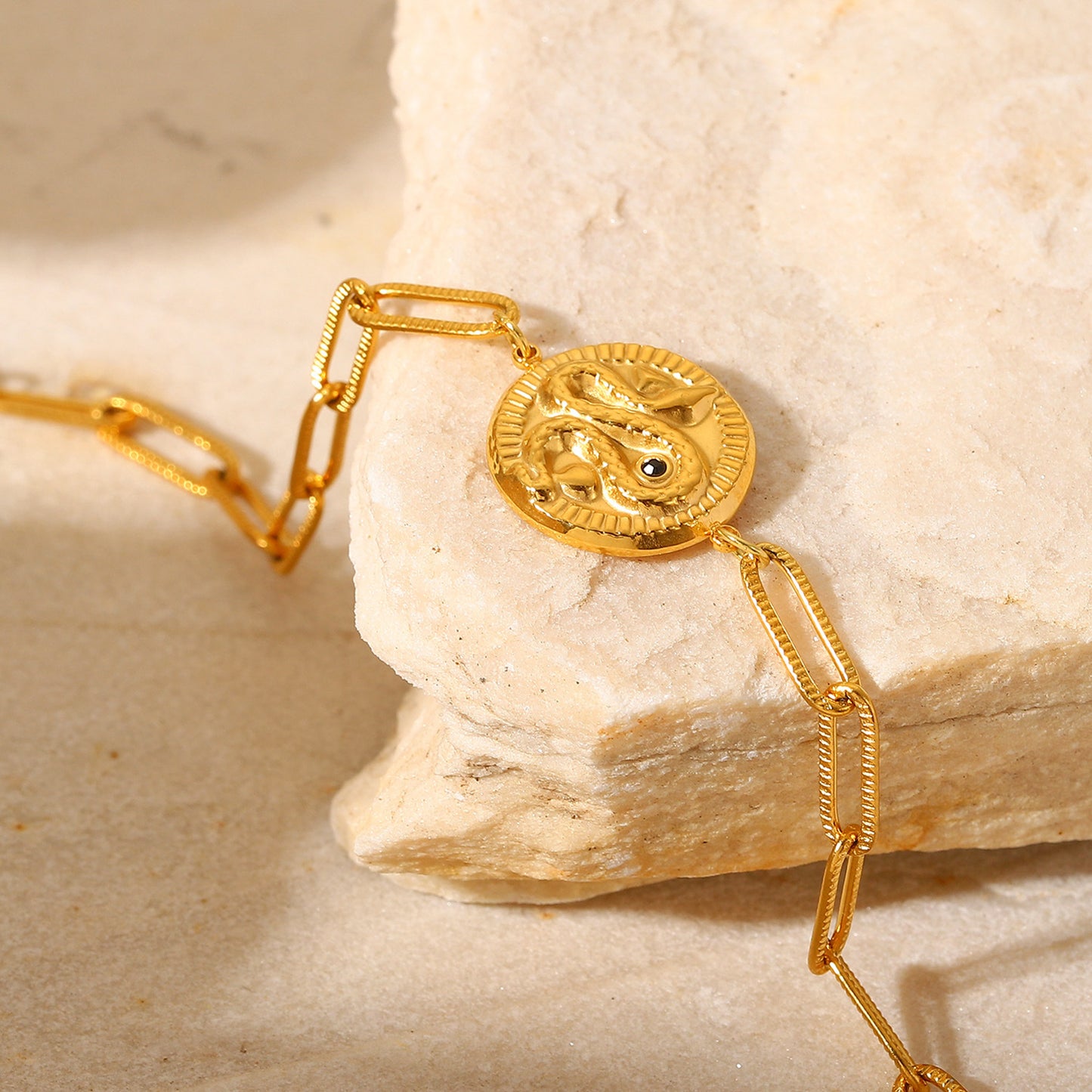 Stainless Steel Bracelet Snake Embossed Bracelet medyjewelry