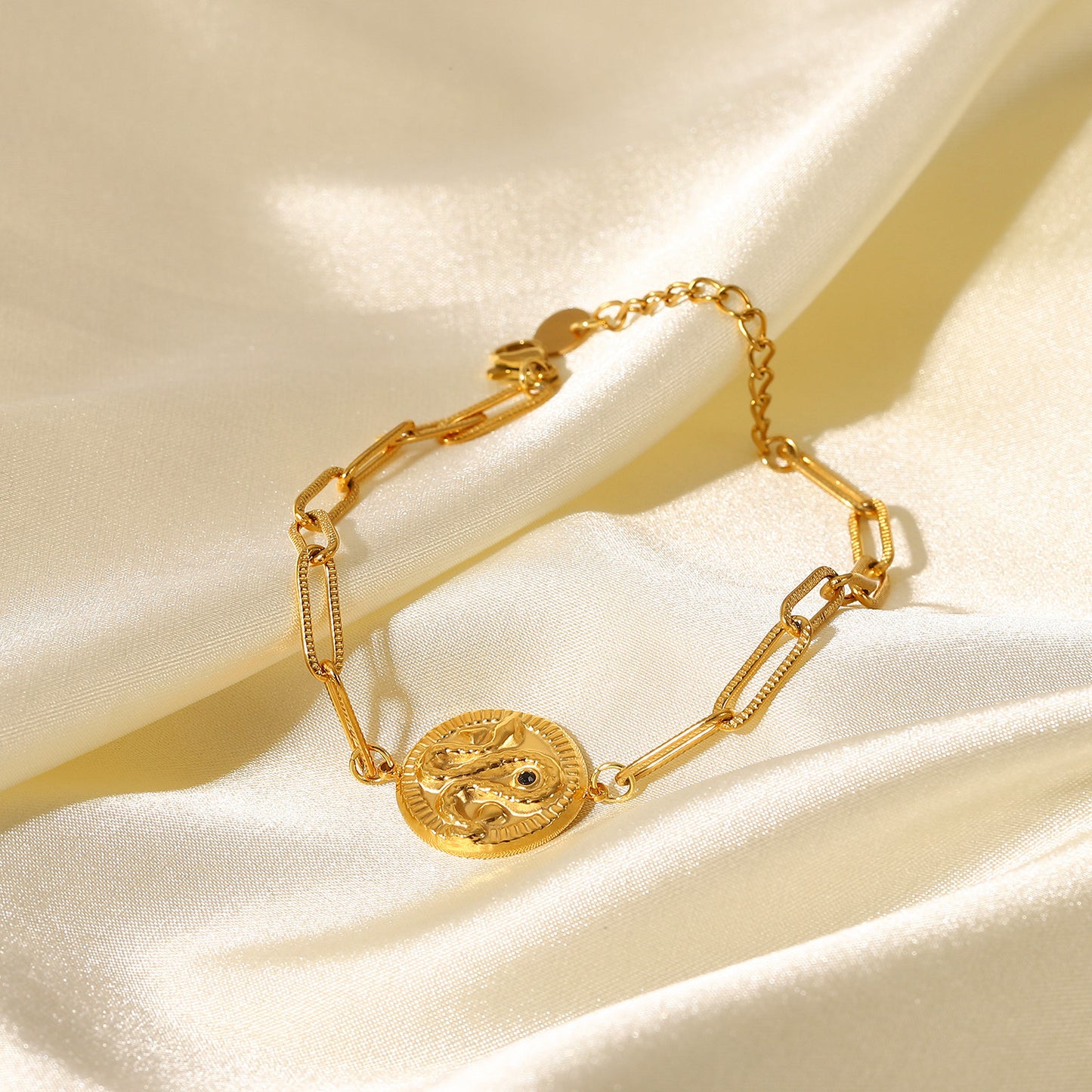 Stainless Steel Bracelet Snake Embossed Bracelet medyjewelry