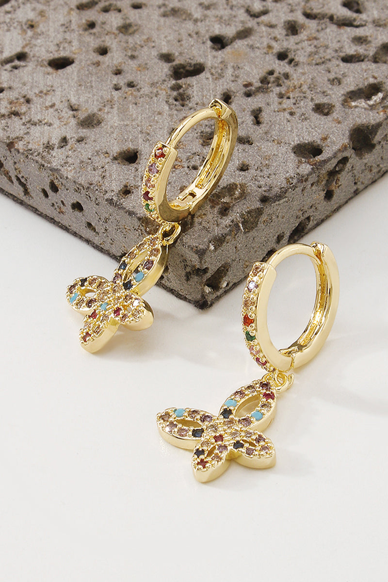 18K Gold Plated Copper Rainbow Butterfly Earrings medyjewelry