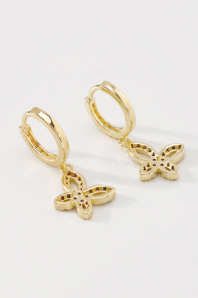 18K Gold Plated Copper Rainbow Butterfly Earrings medyjewelry