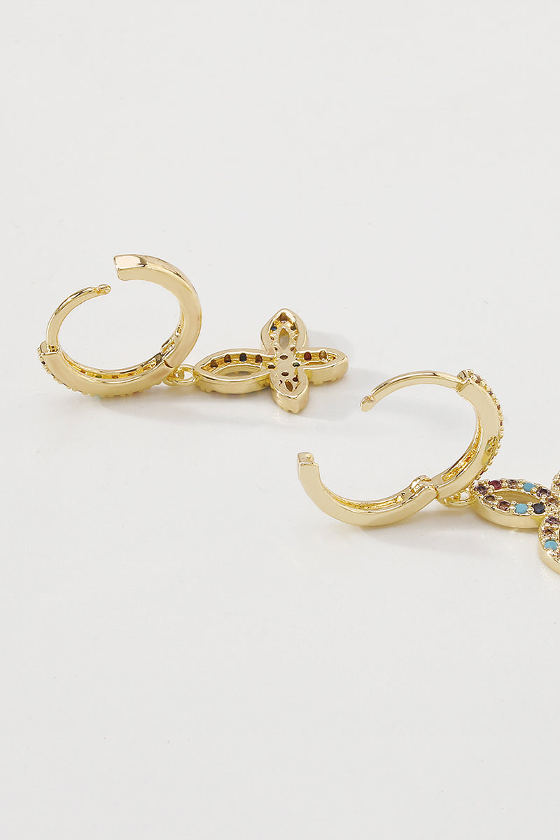 18K Gold Plated Copper Rainbow Butterfly Earrings medyjewelry