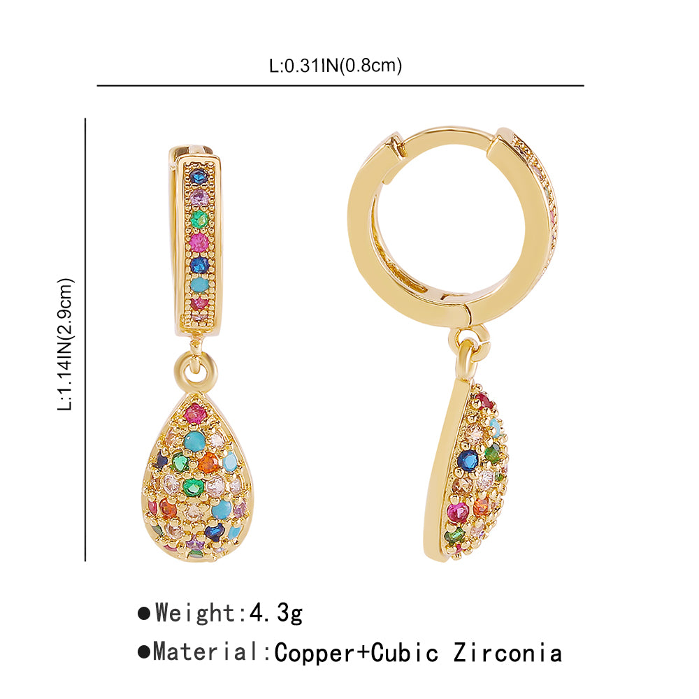 18K Gold Plated Copper Rivets & Vertical Bar Drop Earrings medyjewelry