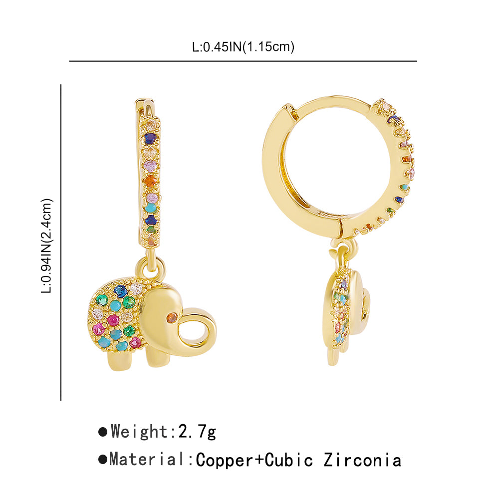 18K Gold Plated Copper CZ Dangle Huggies medyjewelry