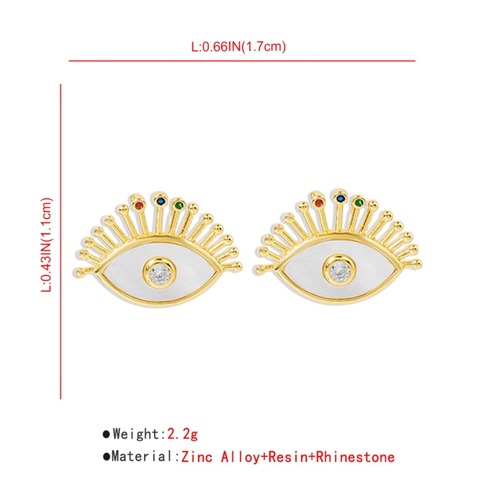 18K Gold Plated Copper Eyes Earrings medyjewelry