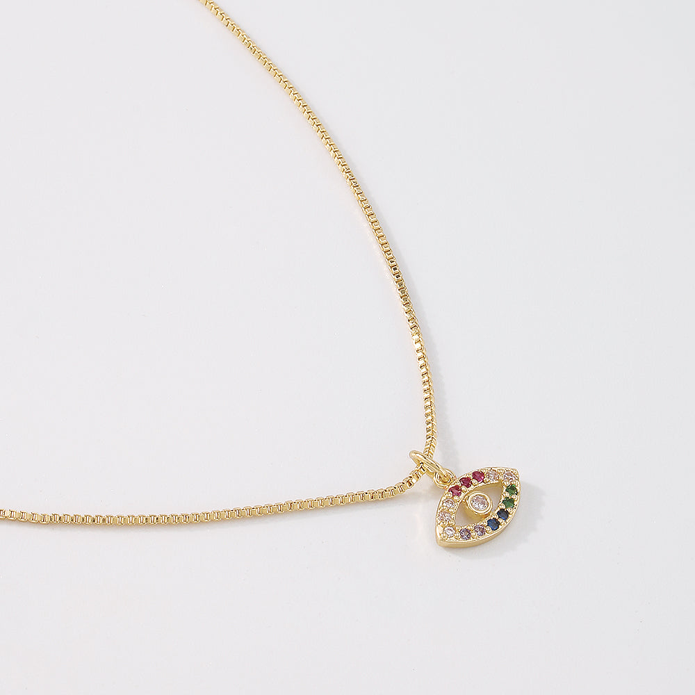 18K Gold Plated Copper Hamsa Pendant Necklace medyjewelry