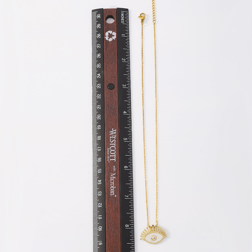 18K Gold Plated Copper Eye Necklace medyjewelry