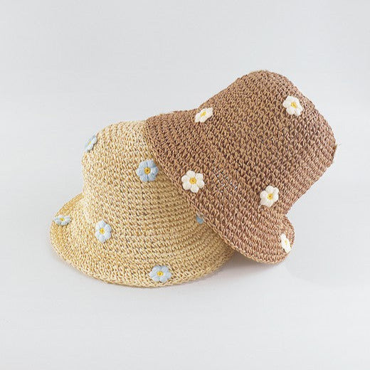Q0274 Summer Flower Crochet Bucket Hat