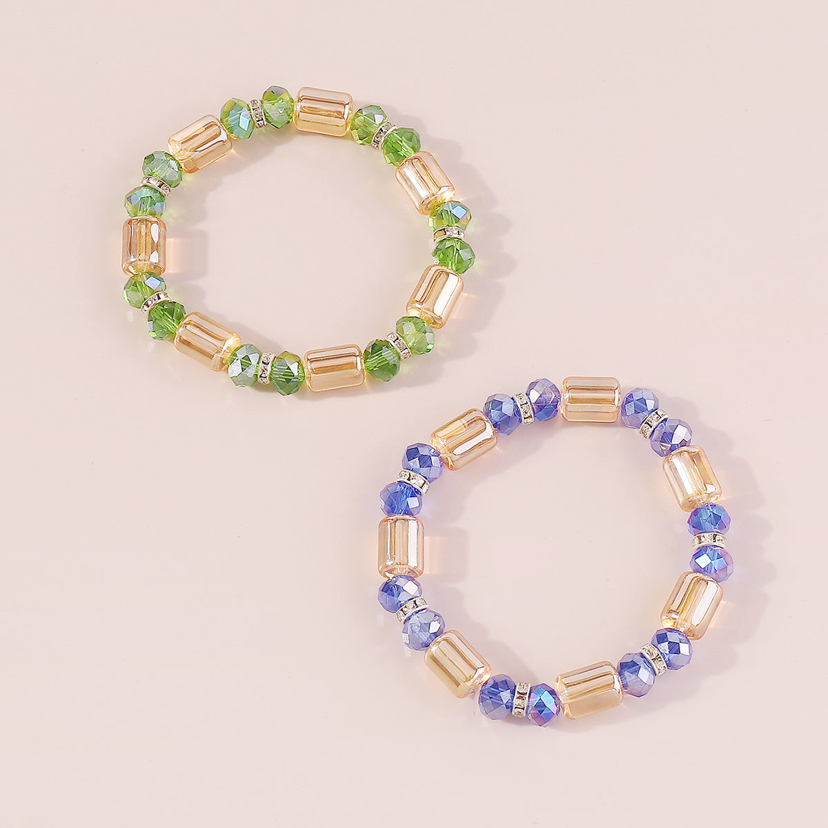 B2108 Iridescent Beaded Bracelet Set