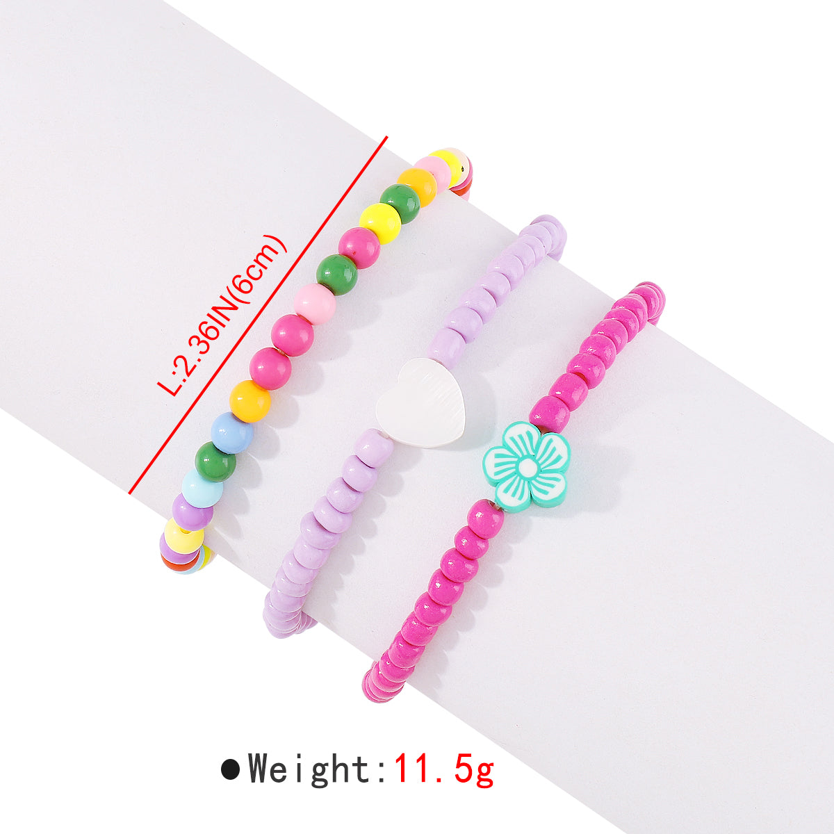 B2116 Bohemia Starfish Shell Rainbow Beaded Bracelet Set