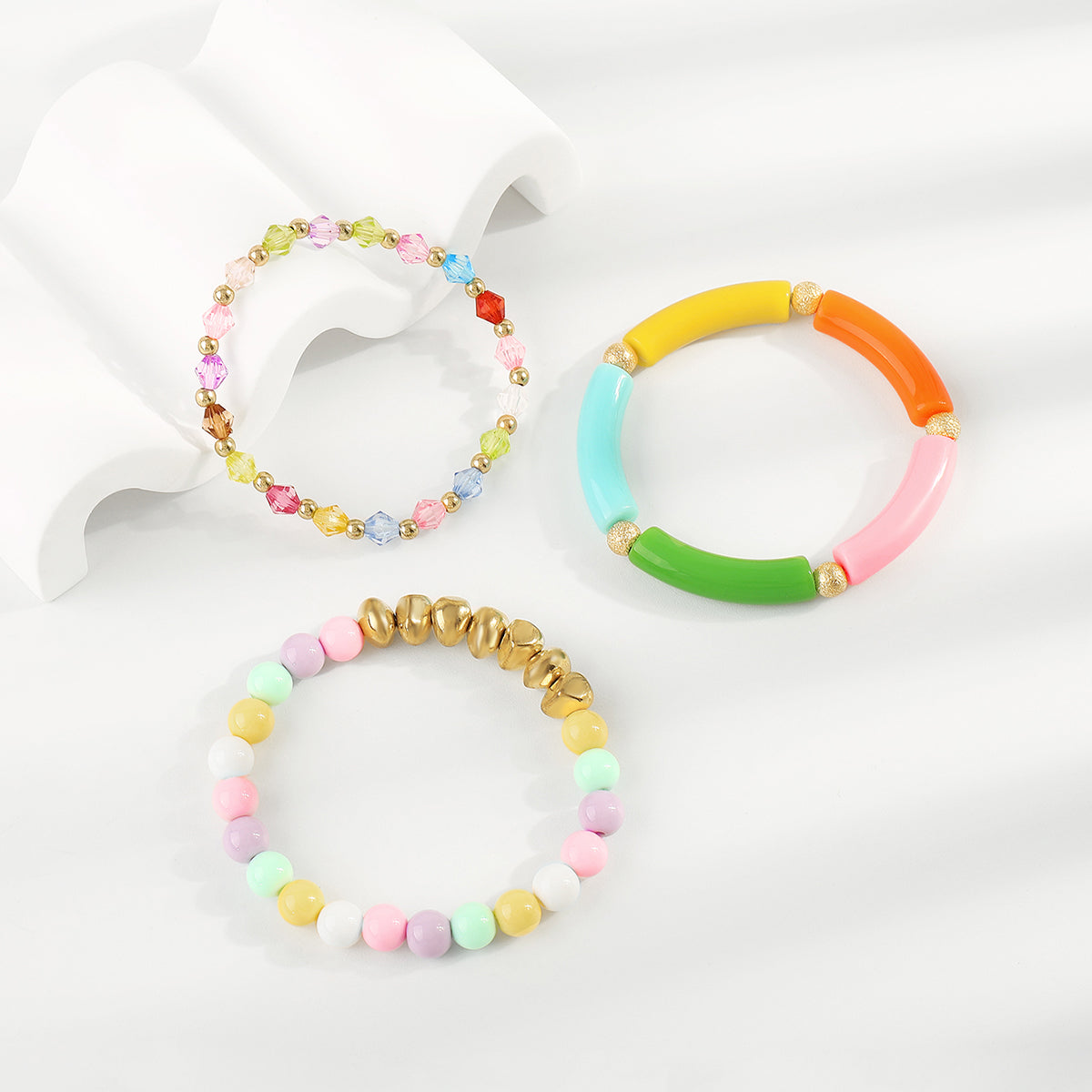 B2151 Multi Color Beaded Bracelets Set