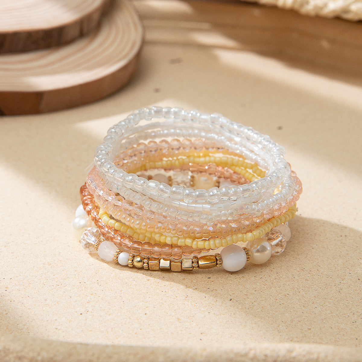 B2164 10pcs Pearl Beaded Bracelets Set