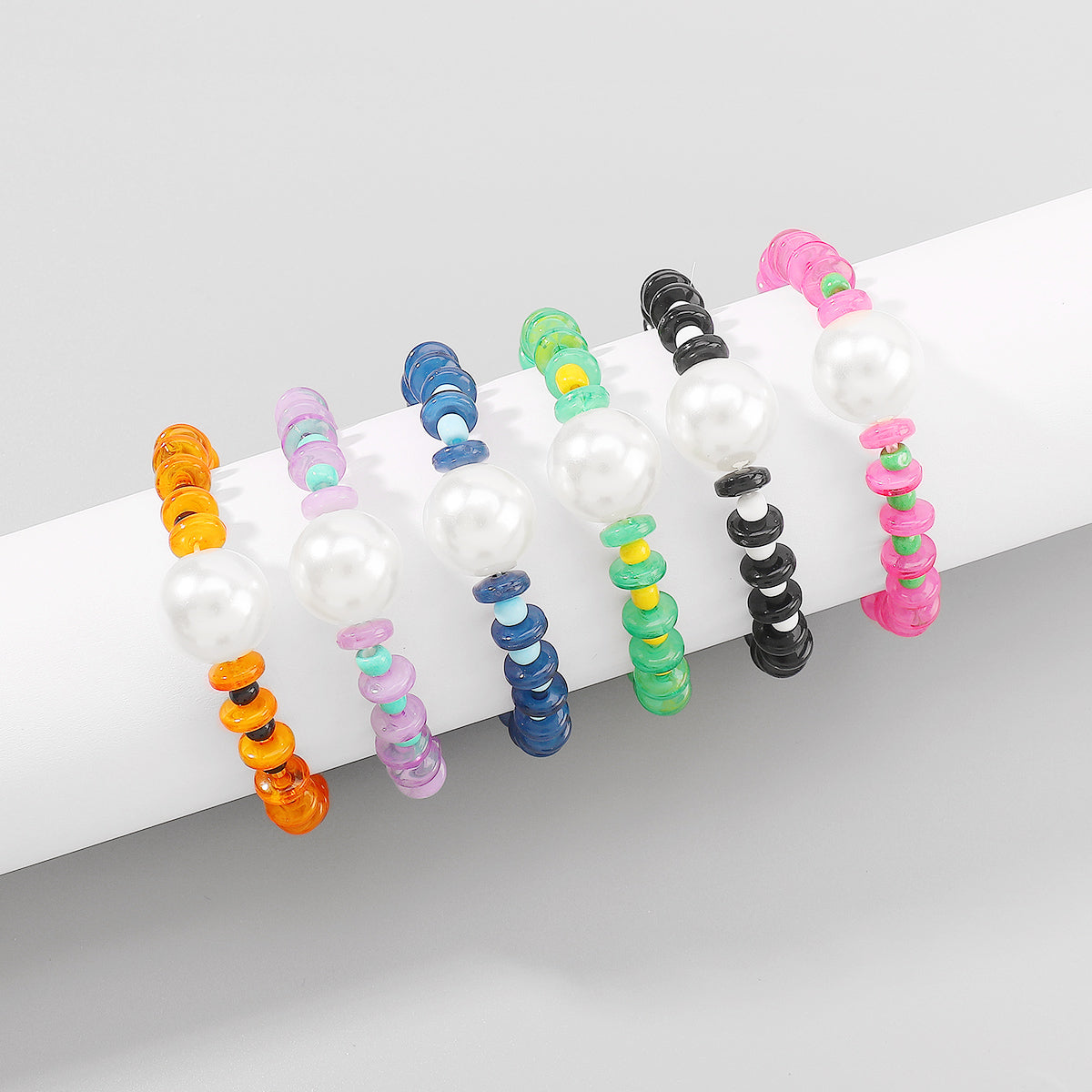B2209 Multicolor Pearl Beaded Stretch Bracelet