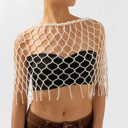 C0439 Handmade Mesh Pearl Cover Ups Body Jewelry