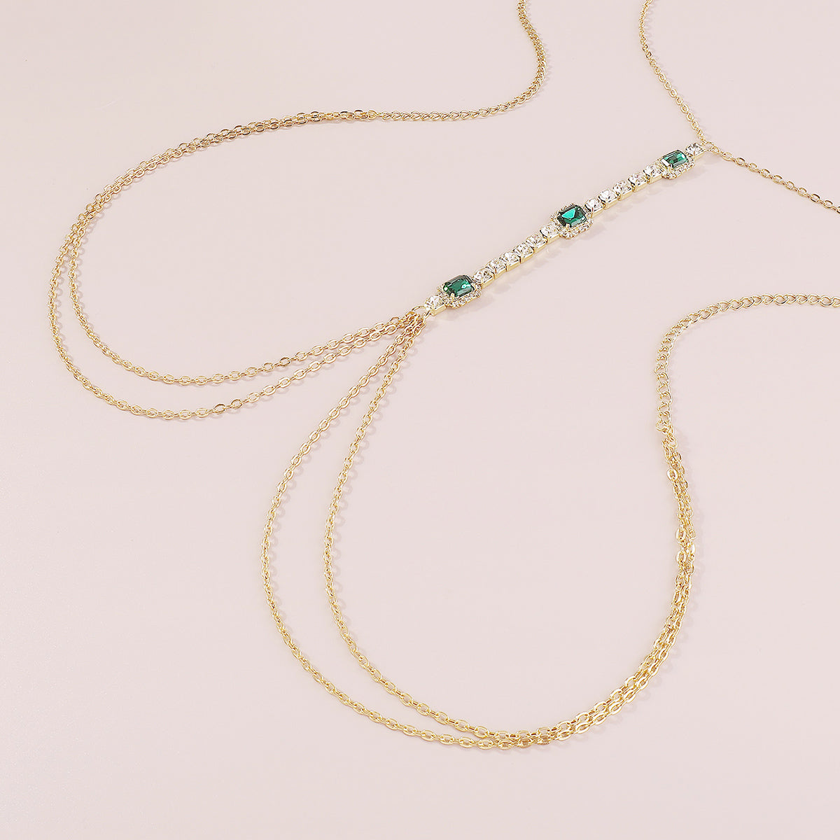 C0480 Large Crystal Neck Body Chain