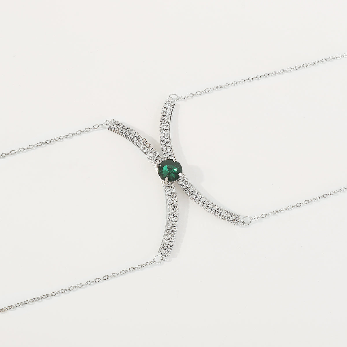 C0528 Luxury Sexy Green Crystal Body Chain Body Jewelry