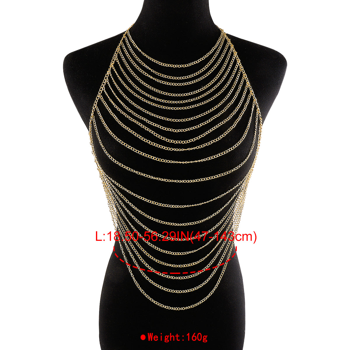C0557 Multilayer Metal Chain Body Jewelry