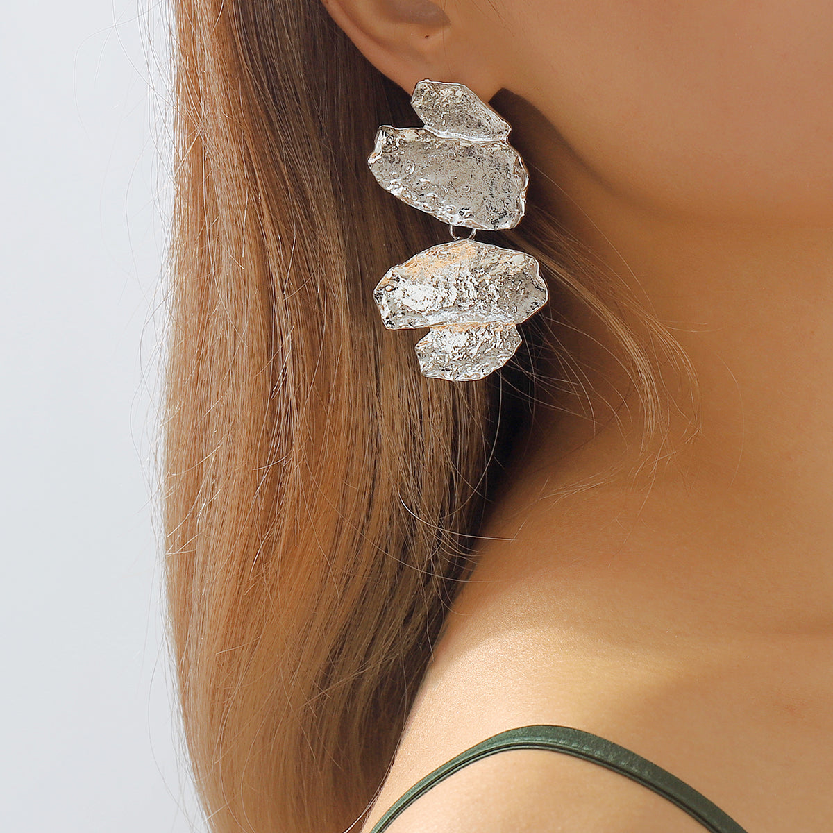 E11756 Geometric Metal Drop Dangle Earrings