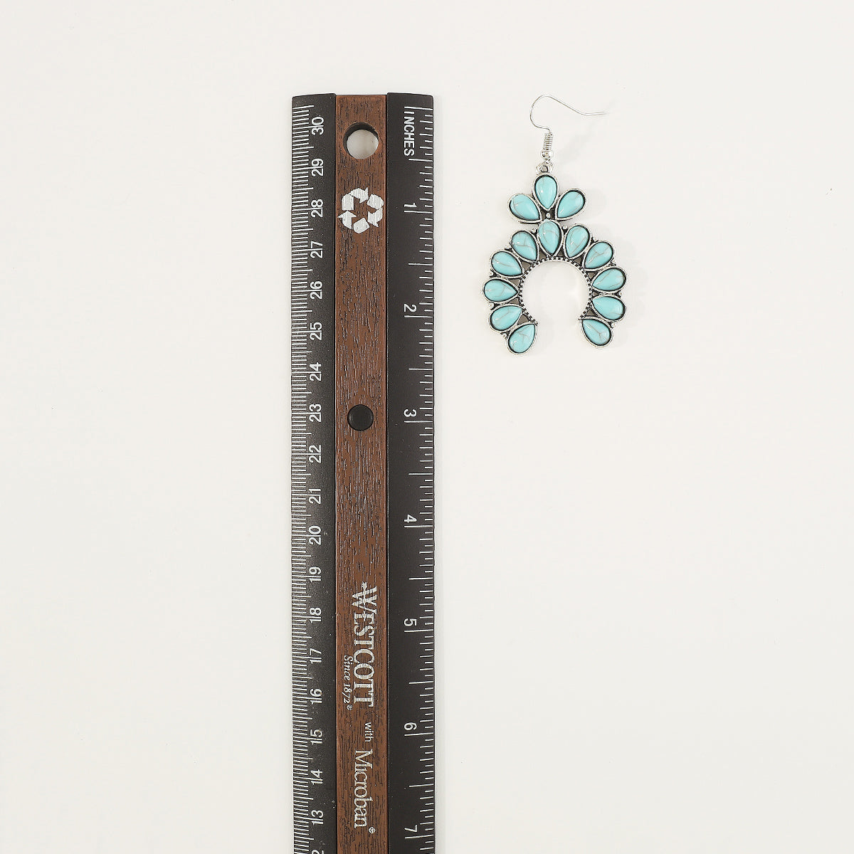 E11868 Western Turquoise Geometric Drop Earrings
