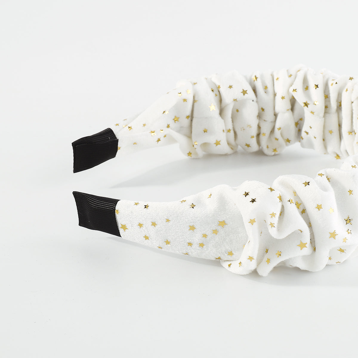 F5048 Gold Star Foil Stamped Velvet Folded Headbands