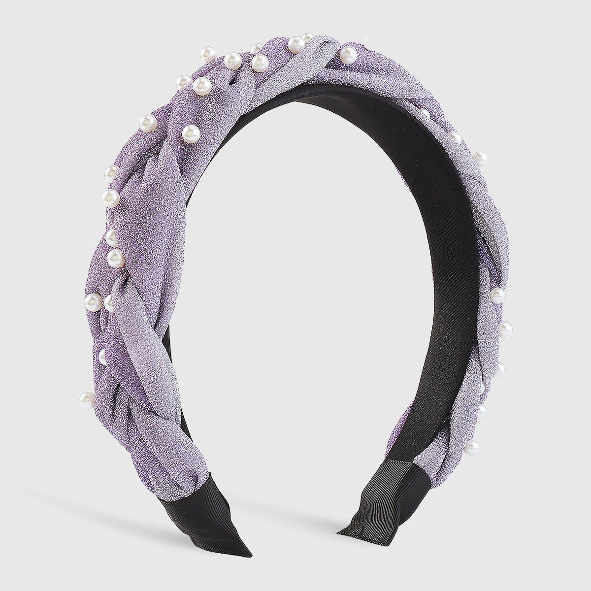 F5688 Shiny Metallic Braids w/Pearl Headbands