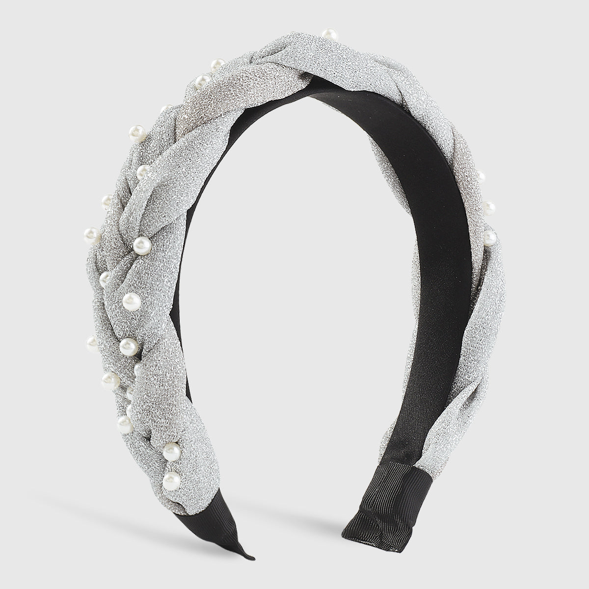 F5688 Shiny Metallic Braids w/Pearl Headbands