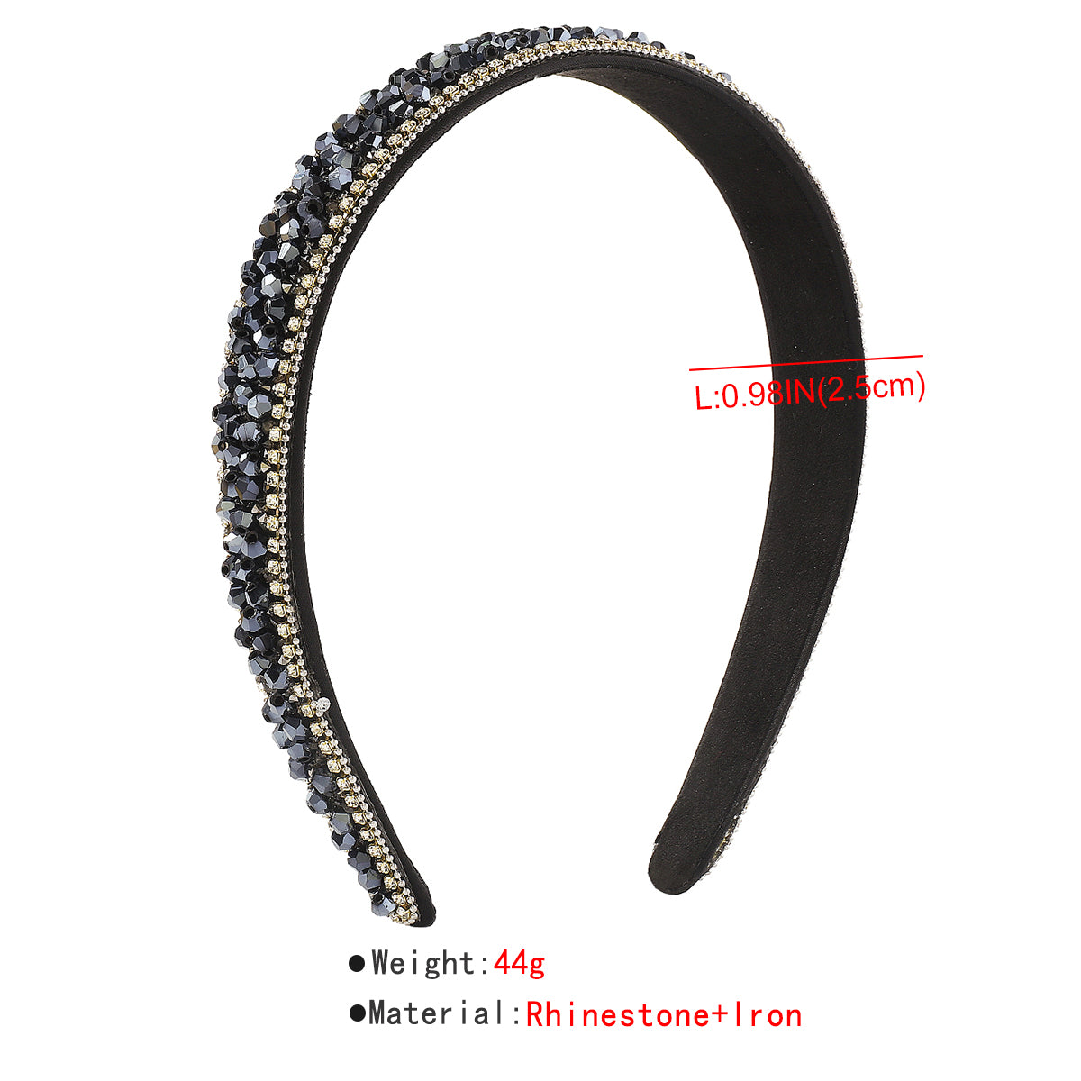 F5694 Beaded Rhinestone Lining Headband