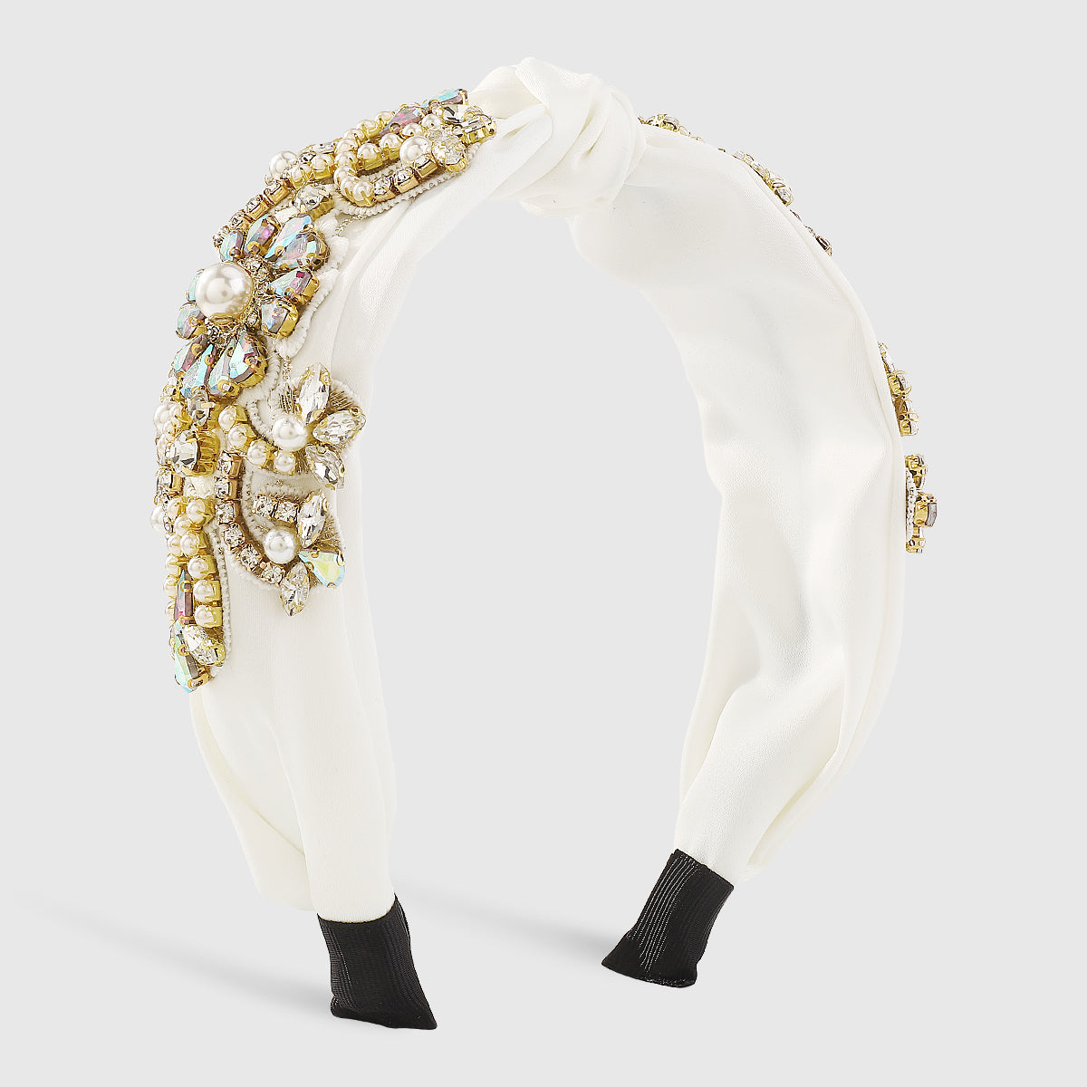 F5750 Luxury Rhinestone Pearl Top Knotted Headband