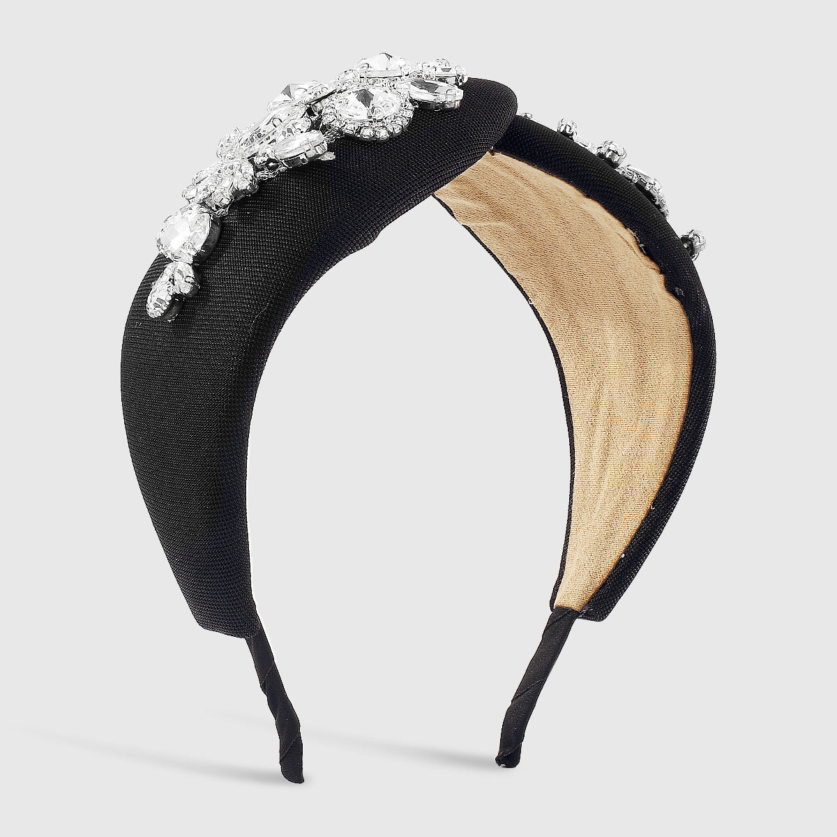 F5756 Luxury Lightly Padded Cross Wedding Headband
