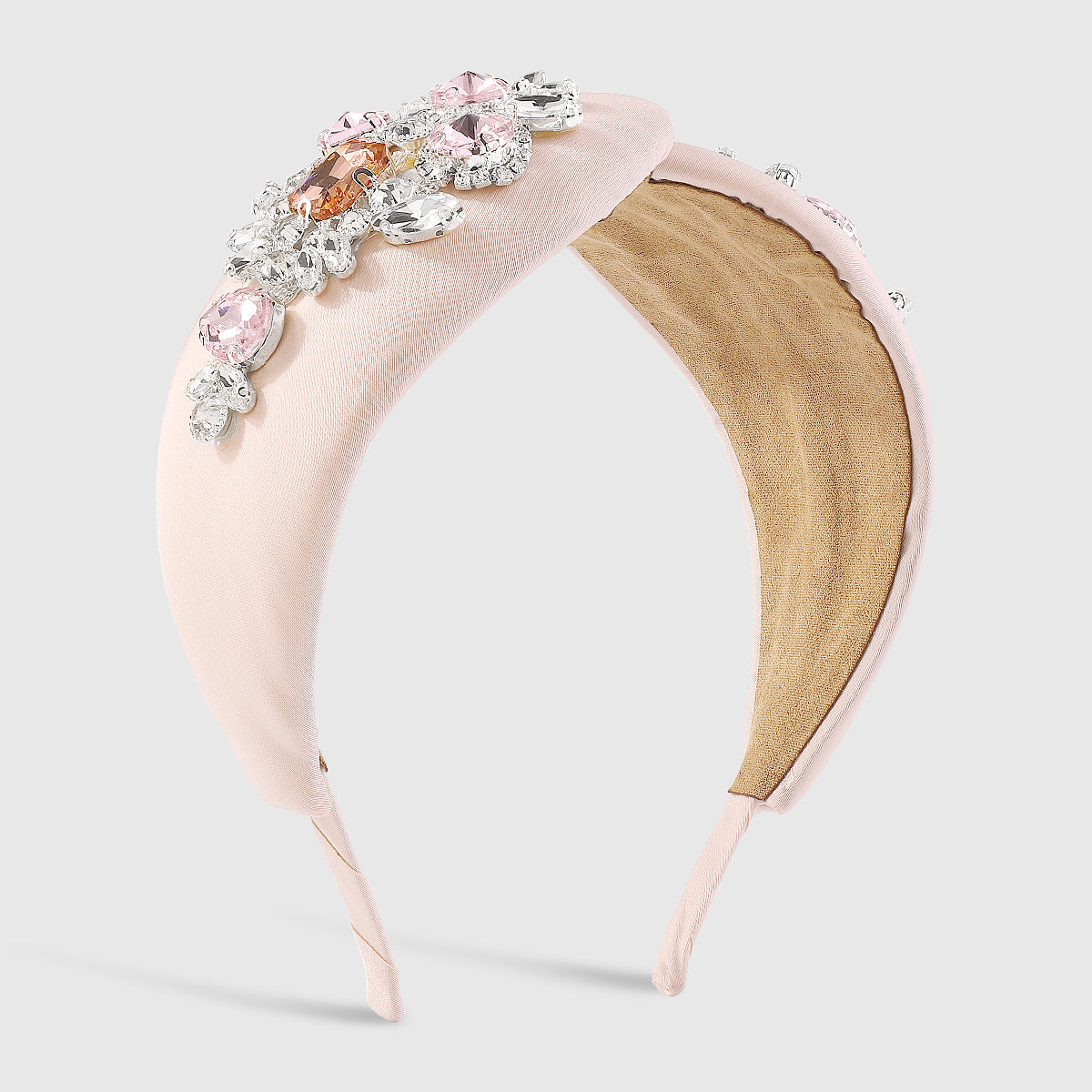 F5756 Luxury Lightly Padded Cross Wedding Headband