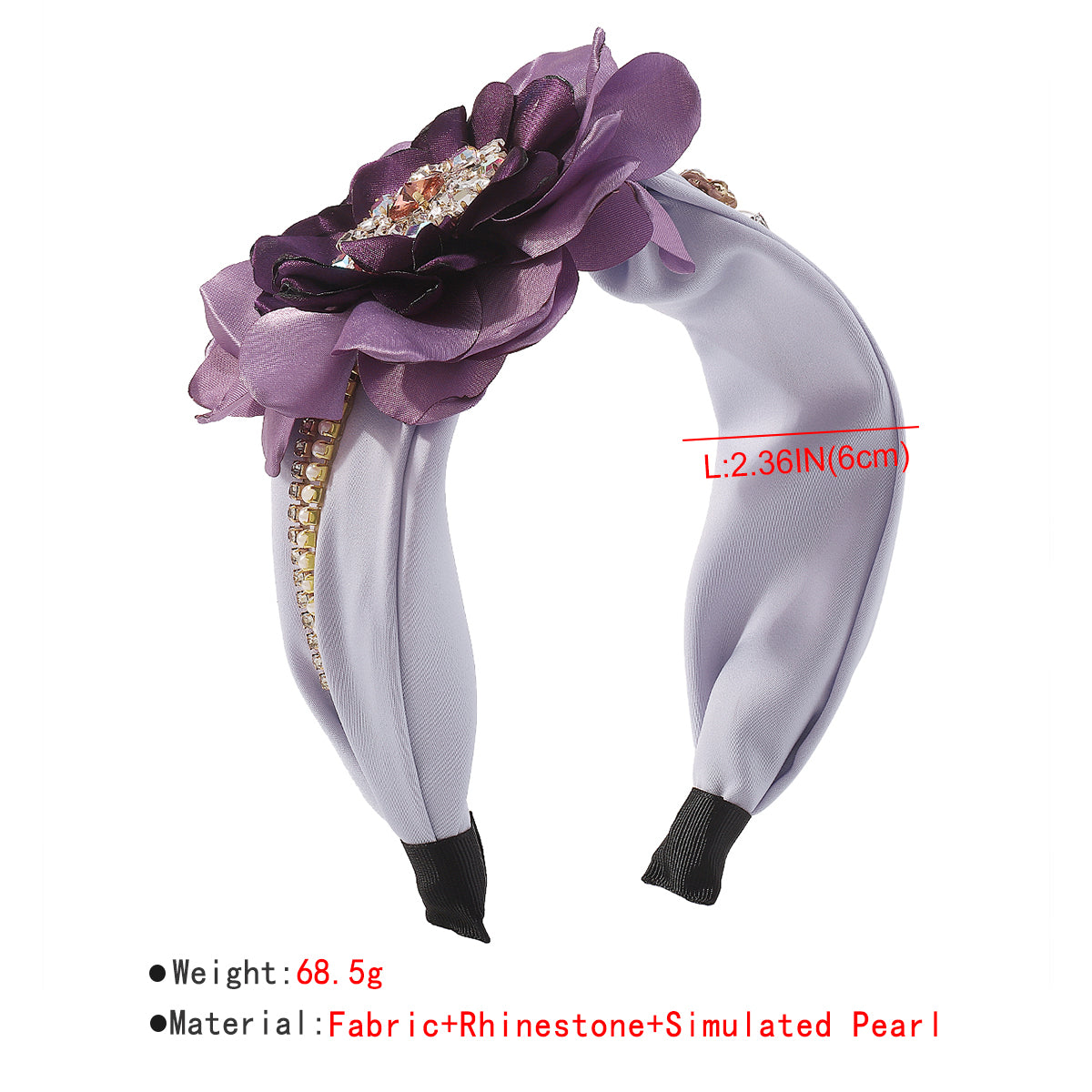 F5786 Luxury Large Flower Crystal Pearl Headband