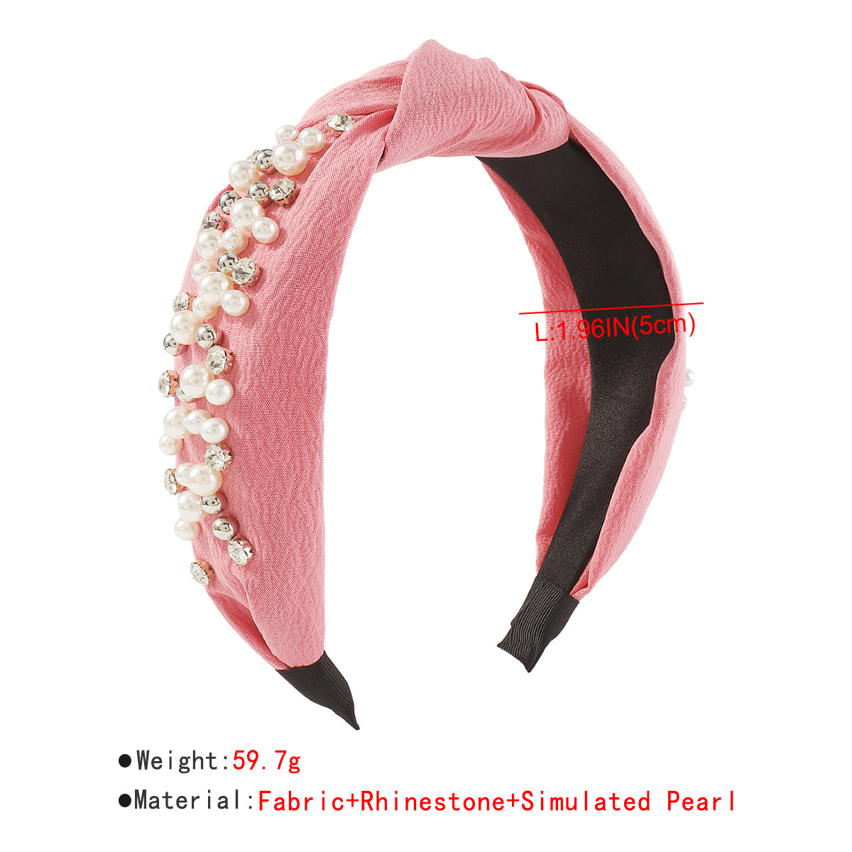 F5876 NEW Color Pearl Rhinestones Wide Topknot Headband