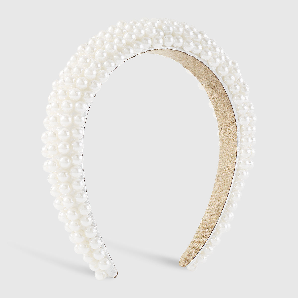 F5935 Full Pearls Padded Bridal Headbands
