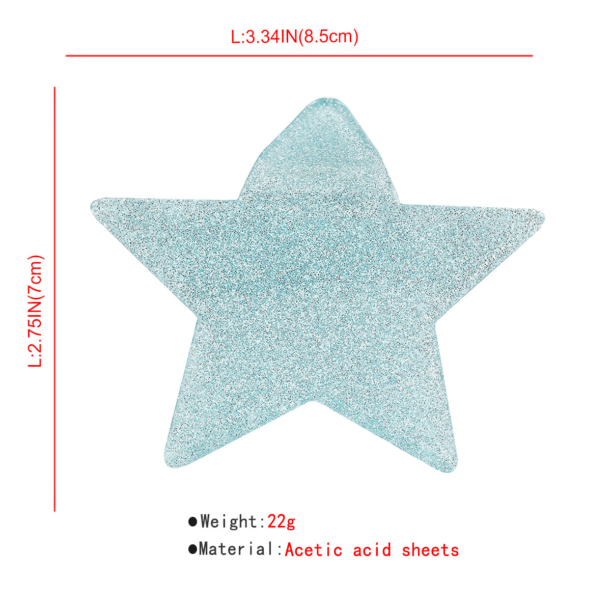 F5956 Larg Shiny Acrylic Star Hair Claw Clips