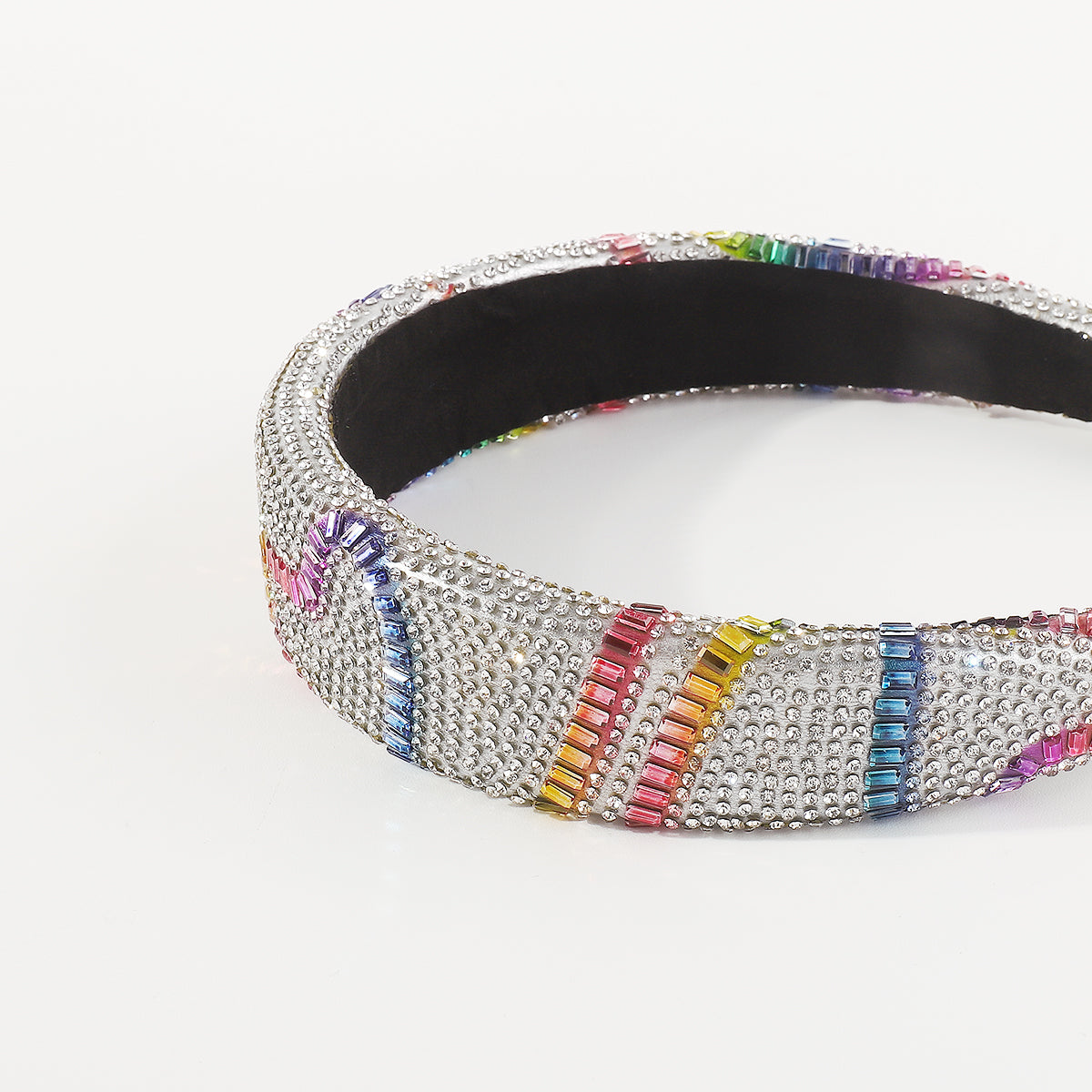 F6059 Rainbow Heart Padded Headband