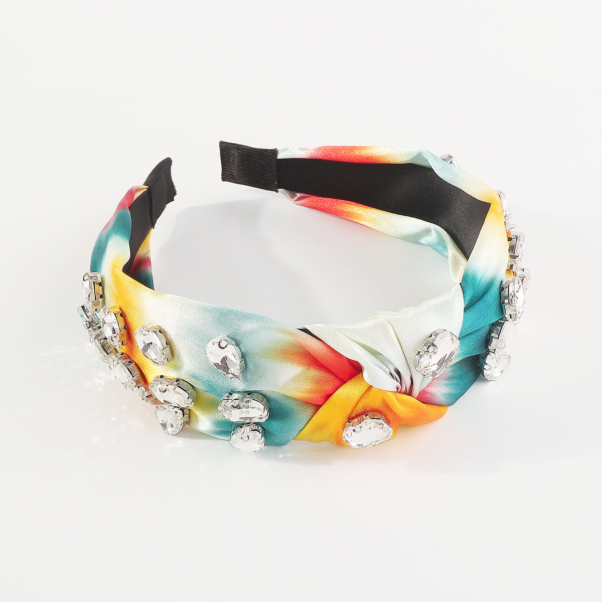 F6092 Tie Dye Watercolor Large Crystal Knotted Headbands