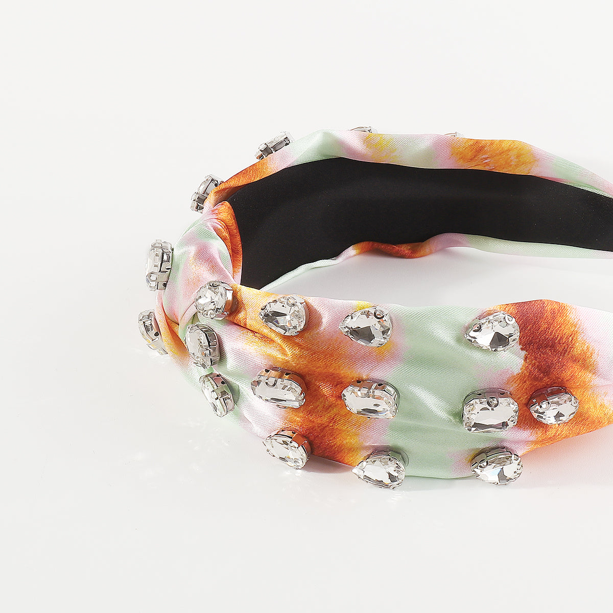 F6092 Tie Dye Watercolor Large Crystal Knotted Headbands
