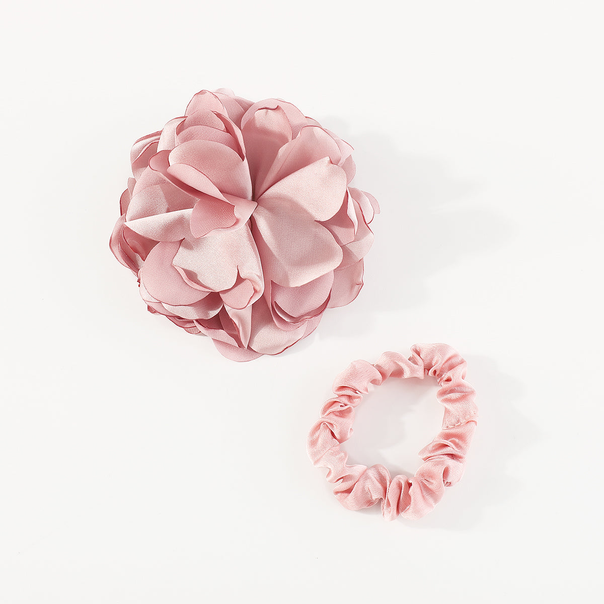 F6146 2pcs Rose Flower Elastic Hair Ties Set