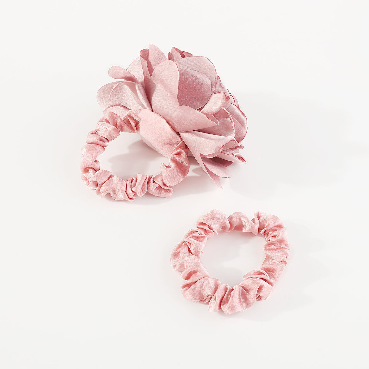 F6146 2pcs Rose Flower Elastic Hair Ties Set