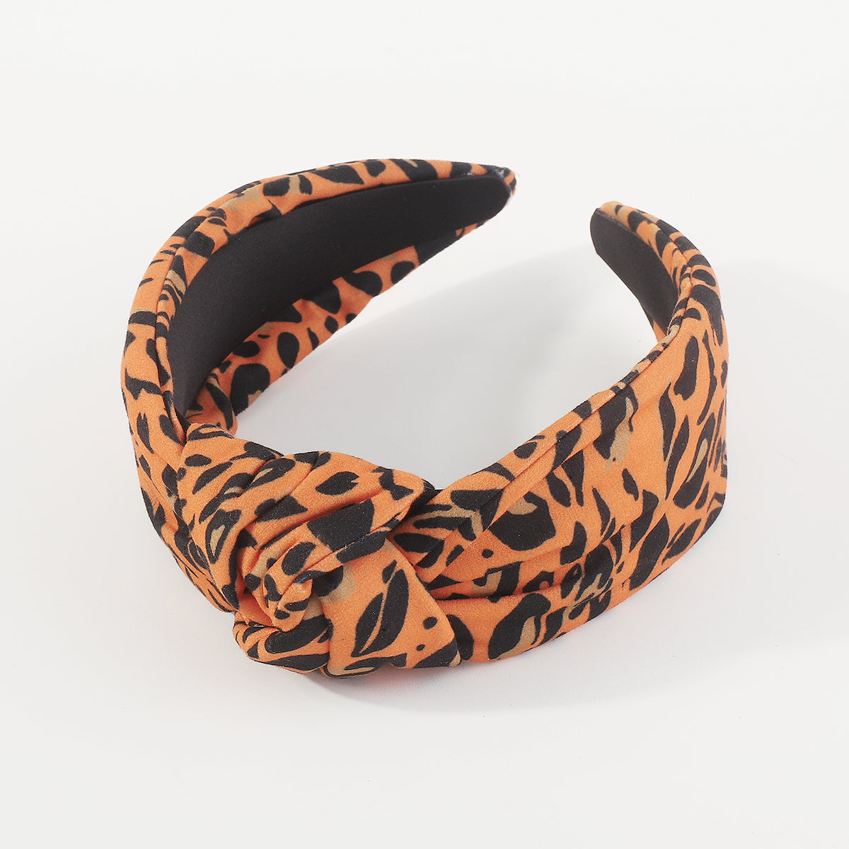 F6182 Flannel Leopard Print Topknot Headbands
