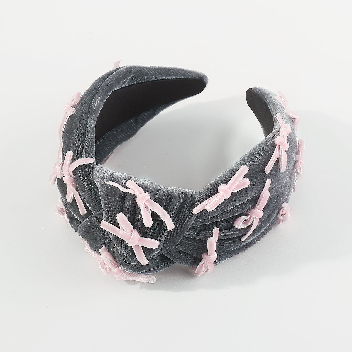 F6359 Luxury Velvet With Mini Bow Tie Topknot Headband