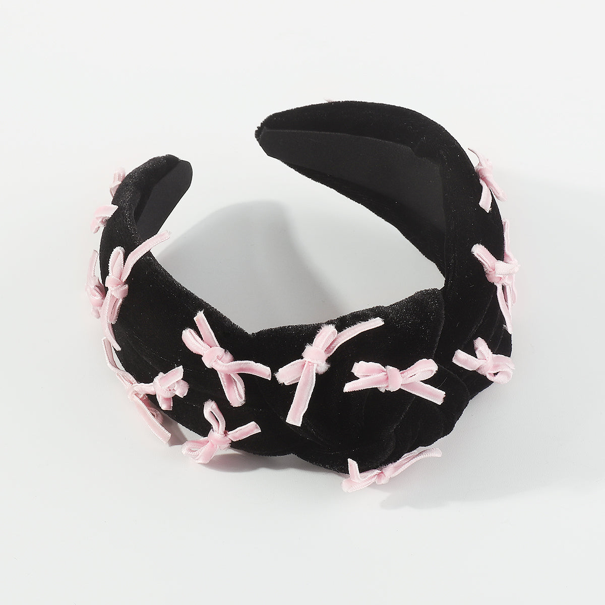 F6359 Luxury Velvet With Mini Bow Tie Topknot Headband