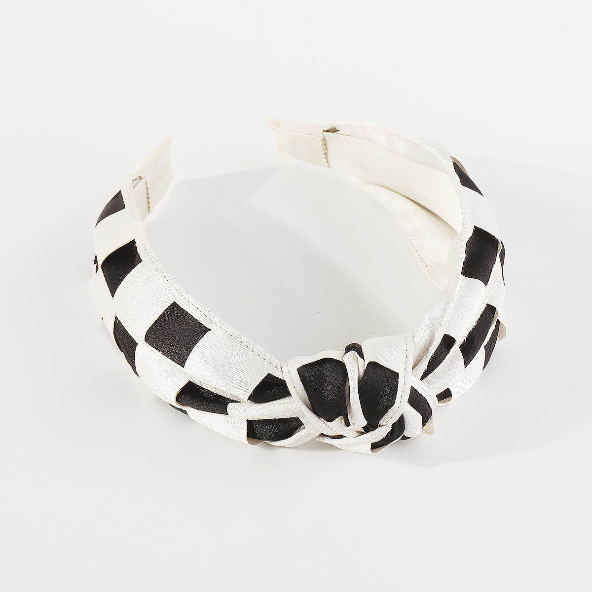 F6453 Elegant Checkerboard Top Knot Headband